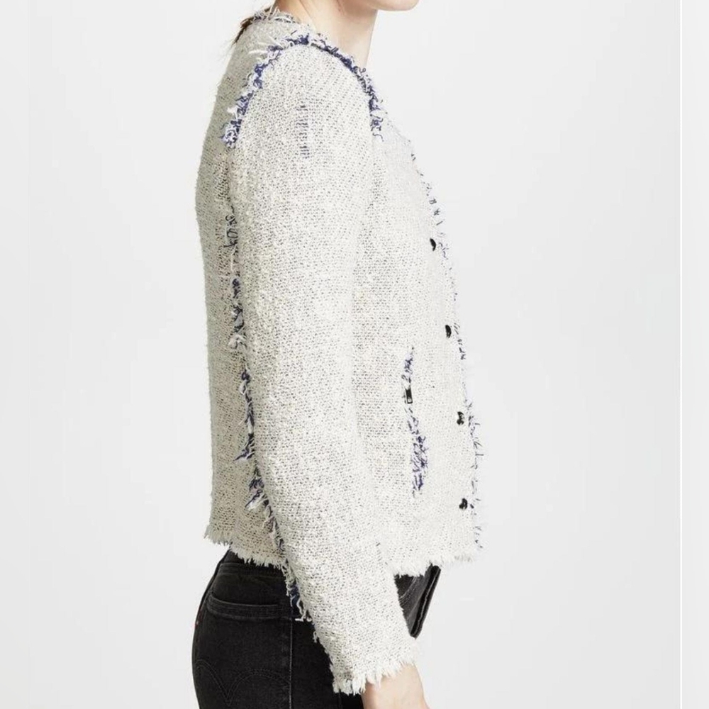 IRO Distressed "Agnette" Tweed Jacket Size EU 34 US XS SMALL - Picture 4 of 16